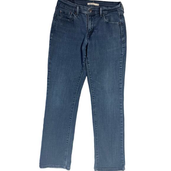Levi's 505 Classic Five Pocket Straight Mid-Rise Jeans Women 28 Medium Blue - Picture 1 of 9